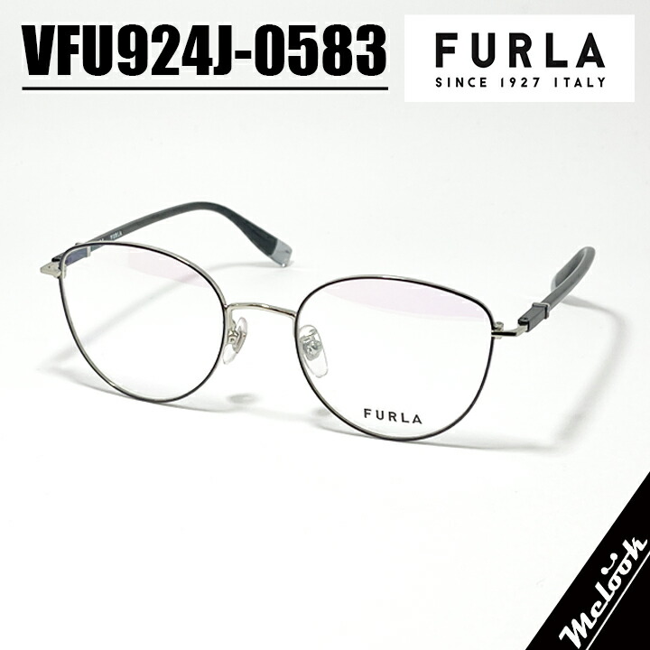FURLA フルラ レディース 眼鏡 メガネ フレーム サングラス VFU924J-0583-51　ブラック / シルバー リビジョン製レンズでお好きなサングラス作成可能