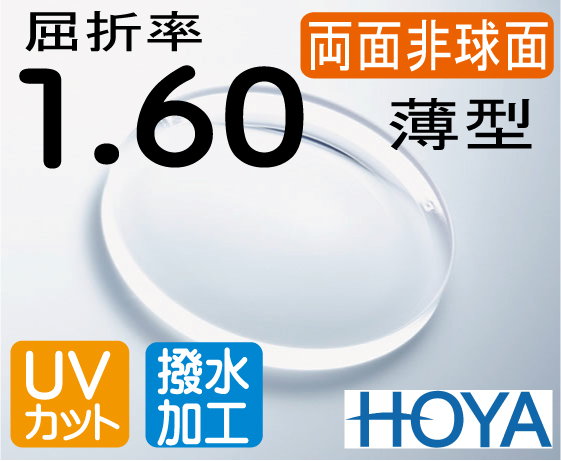 楽天市場】HOYA 両面非球面1.60 傷防止レンズ違和感が最も少ない薄型