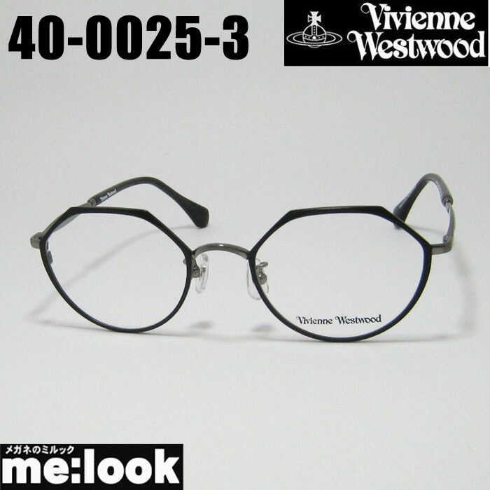 Vivienne Westwood ヴィヴィアンウエストウッドレディース 眼鏡 メガネ フレーム サングラス40-0025-3 サイズ49 ブラック　ブラッシュガンメタルリビジョン製レンズでお好きなサングラス作成可能｜メガネのミルック 8,960円