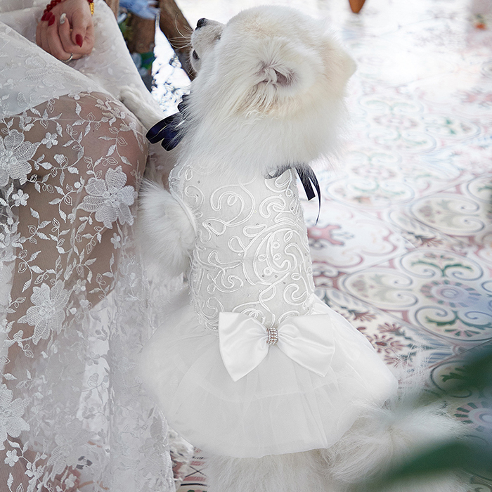 市場 ペット服 猫服 ドッグウェア 猫 洋服 ウェディングドレス 結婚式 挙式 フォーマル キャットウェア 犬服 ウェディング ドレス