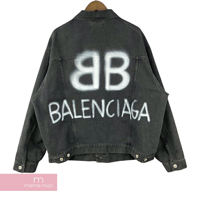 【楽天市場】BALENCIAGA Spray Paint BB Logo Denim Jacket 678354 TIWA2 バレンシアガ