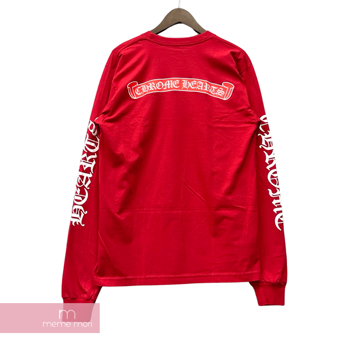 即出荷 CHROME HEARTS Red Back Scroll Logo LS Tee クロムハーツ