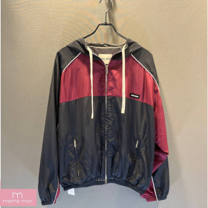 【美品】MIU MIU 2025SS Technical Nylon Zip Up Jacket ミュウミュウ テクニカルナイロン ジップアップジャケット ジップブルゾン ウィンドブレイカー
