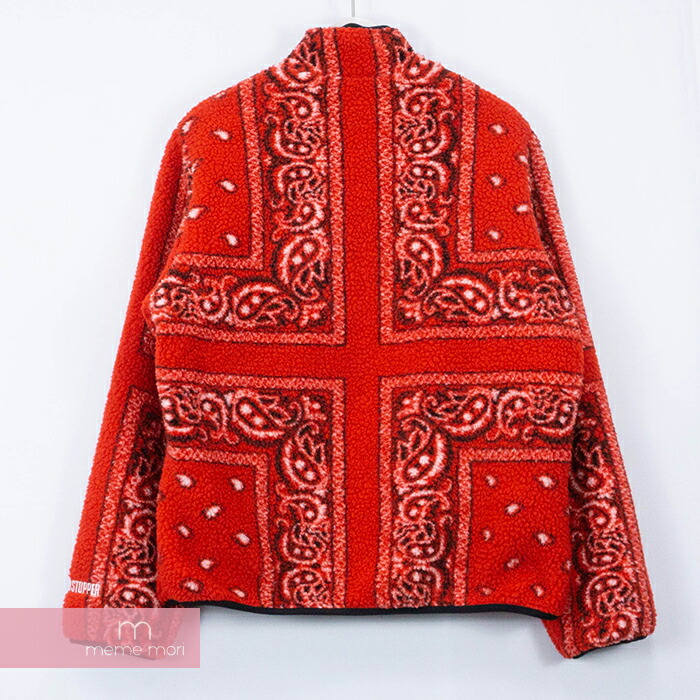 supreme reversible bandana fleece jacket red