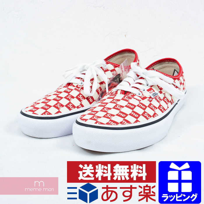 supreme vans checkered red
