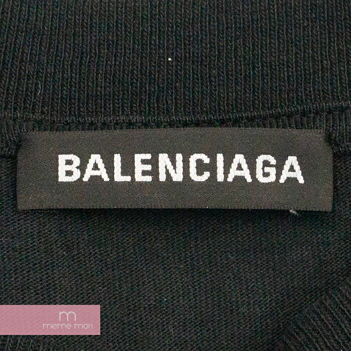 【セール】BALENCIAGA 2019AW Wave Logo L/S Tee 583113 TFV48 バレンシアガ ウェーブロゴロングスリーブシャツ 長袖 ロンT ブラック サイズXS 【200409】【中古-B】|meme mori