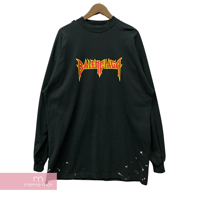 春早割 BALENCIAGA Metal Oversized Long Sleeve Tee 693949TMV881055