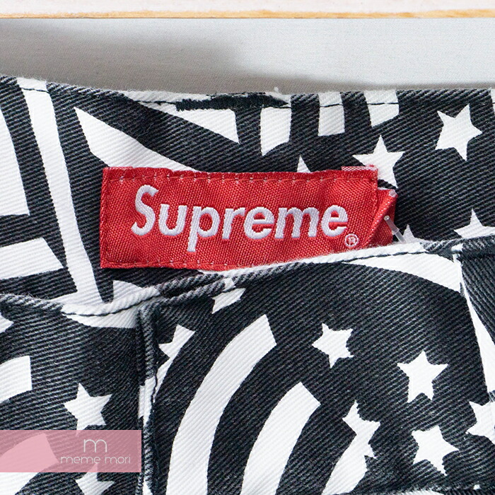 楽天市場 春セール Supreme ss Work Pant Flag シュプリーム ワークパンツ フラッグ 星条旗 総柄 ブラック ホワイト サイズ30 プレゼント 0325 新古品 Meme Mori