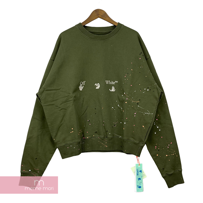 決算特価商品 Kombu Crewneck Over Paint Vintage 21ss Off White Green サイズxs 新古品 Me04 ダークオリーブ ペイント加工 トレーナー コンブグリーン ヴィンテージペイントオーバークルーネック オフホワイト Omba035s21fle スウェット