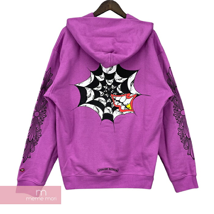 Chrome Hearts Matty Boy 21ss Spider Web Hoodie クロムハーツ マッティボーイ スパイダーウェブフーディ パーカー プリント パープル サイズxl 新古品 Me04 Desantarms Pl