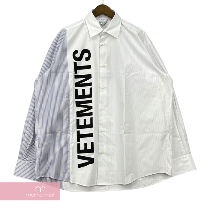 売れ筋介護用品も！ VETEMENTS 2021AW Cotton Logo Stripe Shirt