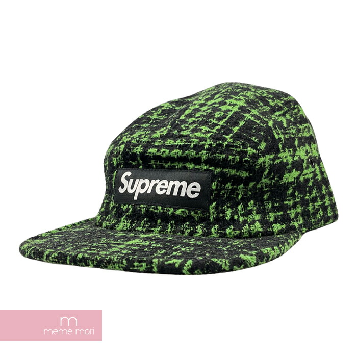 Sale Supreme 13aw Broken Houndstooth Camp Cap シュプリーム ブロークンハウンドトゥースキャンプキャップ 帽子 千鳥格子 ロゴパッチ グリーン 新古品 Me04 Ausoma Org