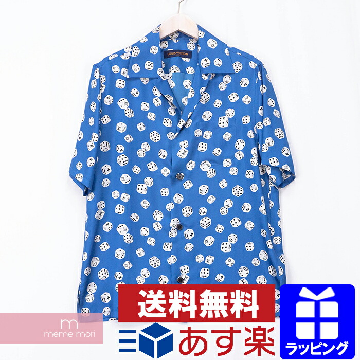 楽天市場 Sale Louis Vuitton 18aw Dice Hawaiian Shirt 1a480o ルイヴィトン ダイスハワイアン シャツ 半袖オープンカラー総柄シャツ サイコロ シルク ブルー サイズs 1021 新古品 Meme Mori