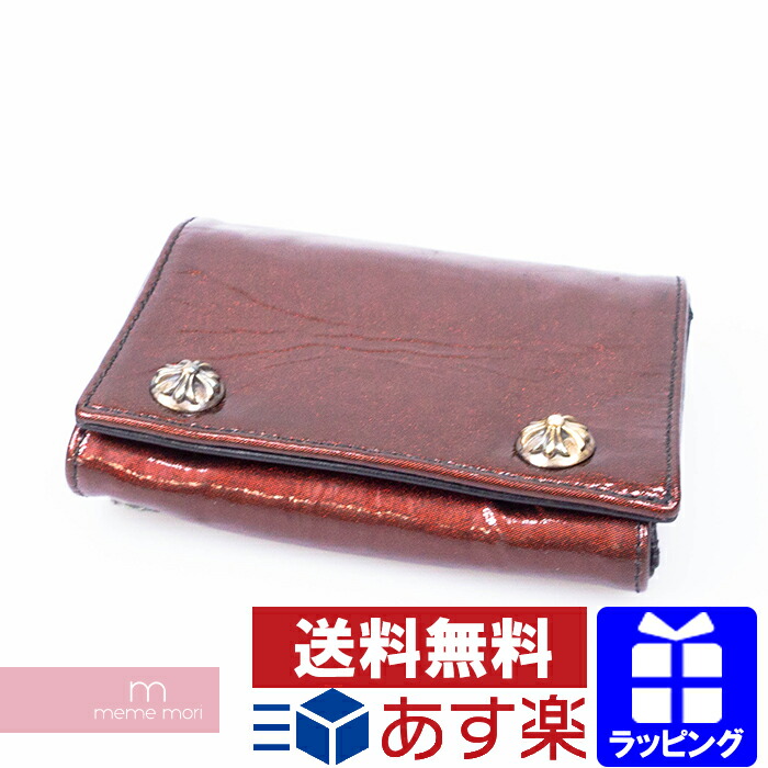 冬バーゲン 3フォールド Mori 3 Spセール Me04 Hearts Meme Chrome Me09 1130 中古 B 3フォールド パテントレザー 全品送料無料 財布 メンズ古着 エナメル Spセール クロスボールボタン Fold Hearts ラッピング対応