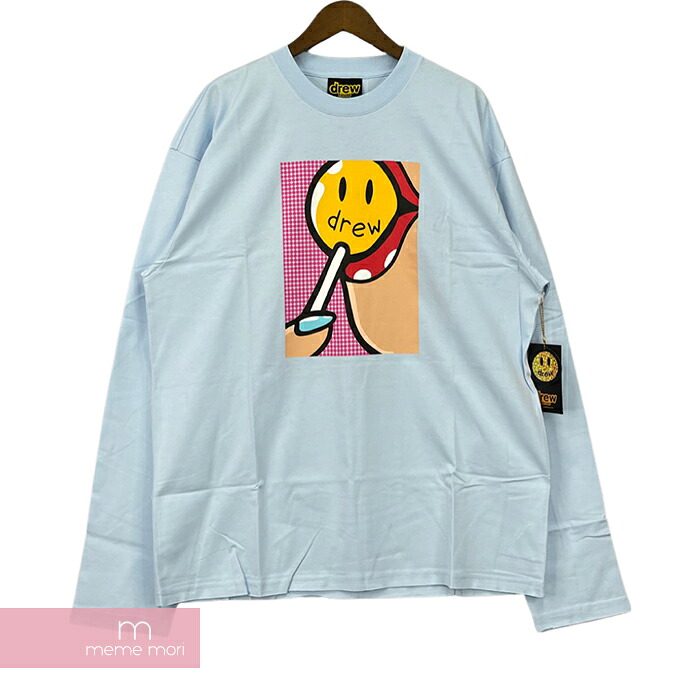 経典ブランド Drew House Lollipop L S Tee ドリューハウス ロリポップロングスリーブtシャツ 長袖カットソー ロンt キャンディープリント ライトブルー サイズl 210820 新古品 Me04 Tシャツ カットソー Slcp Lk