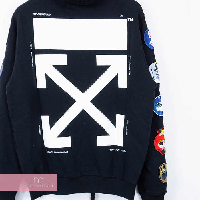 off white patch zip hoodie