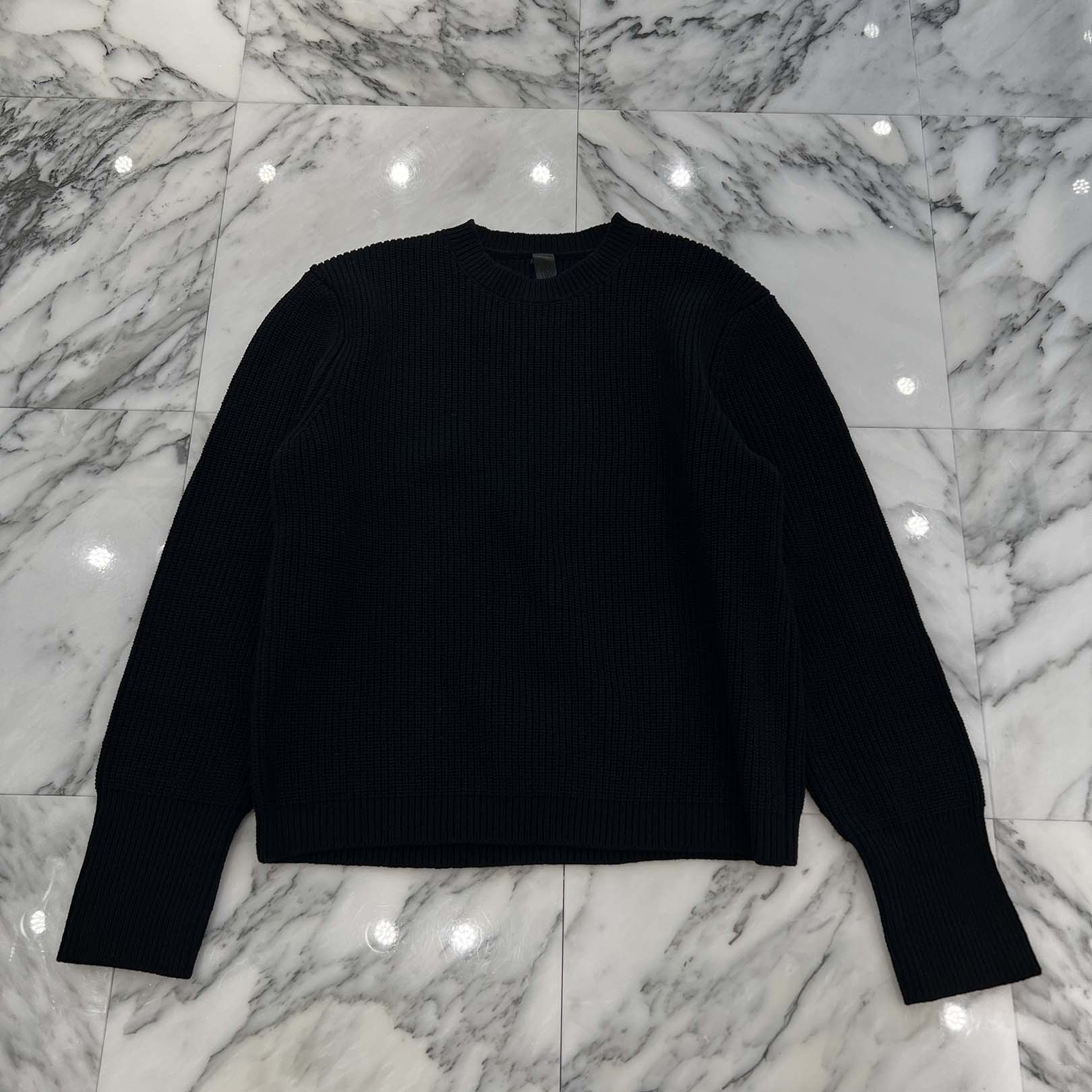 CHROME HEARTS Y NOT Triple Cross Leather Patch Cashmere Knit Size L クロムハーツ ワイ航空マイル トリプルクロスレザーパッチ カシミヤ 編み物 編み物プルオーバー なめし革継ぎ切れ はりつけ台継ぎ切れ しろがね色一皿 黒いこと 大きさL【251015】【新古品】