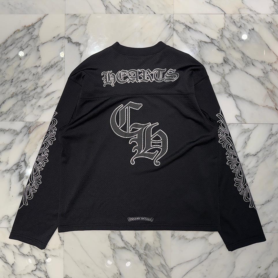新品！クロムハーツ MESH WARM UP JERSEY CH メッシュ M CHROME HEARTS MESH WARM UP JERSEY メッシュ クロス ロンT