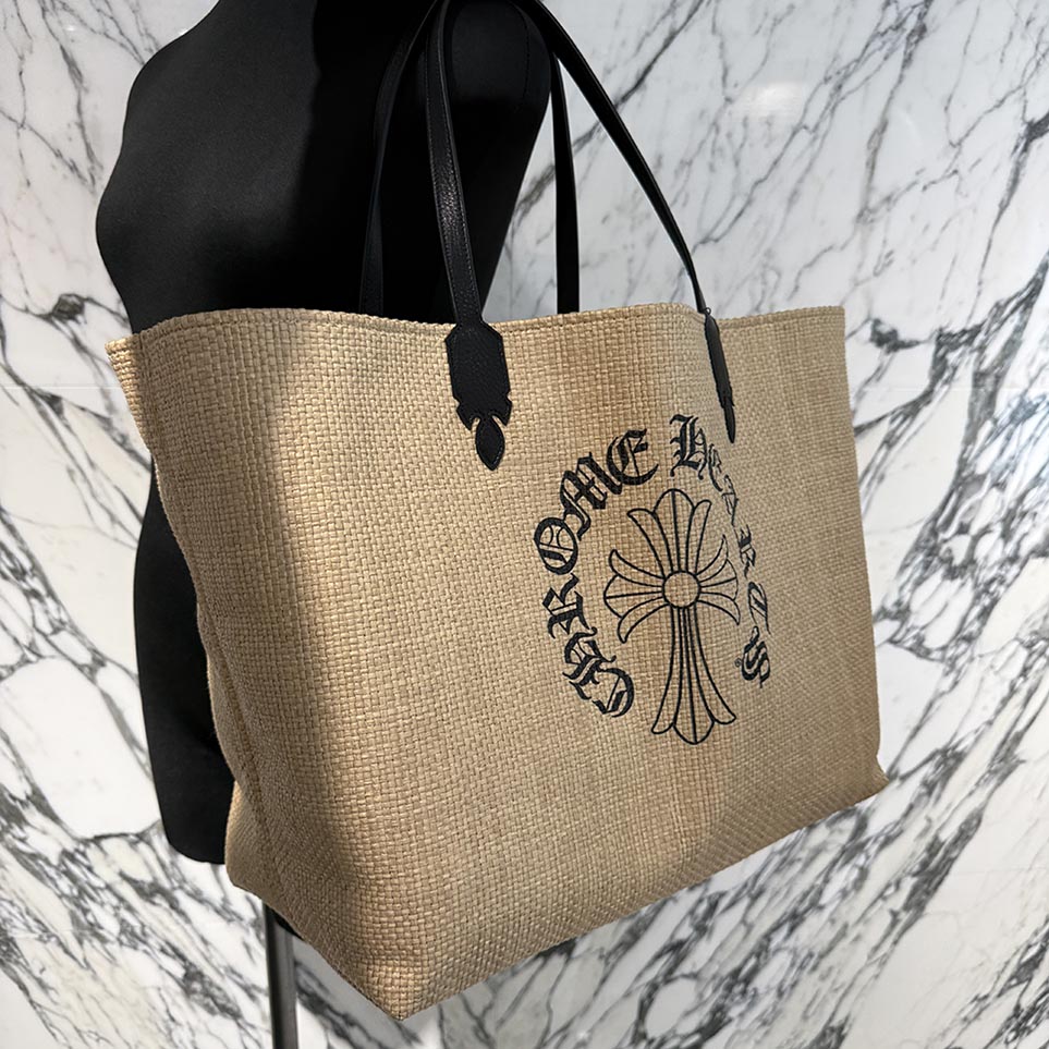 新品クロムChromeHeartsトートバッグ籠ビーチベージュラージサイズ