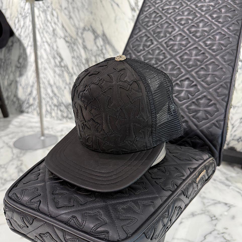 楽天市場】CHROME HEARTS Cemetary Cross Leather Patch Trucker Cap