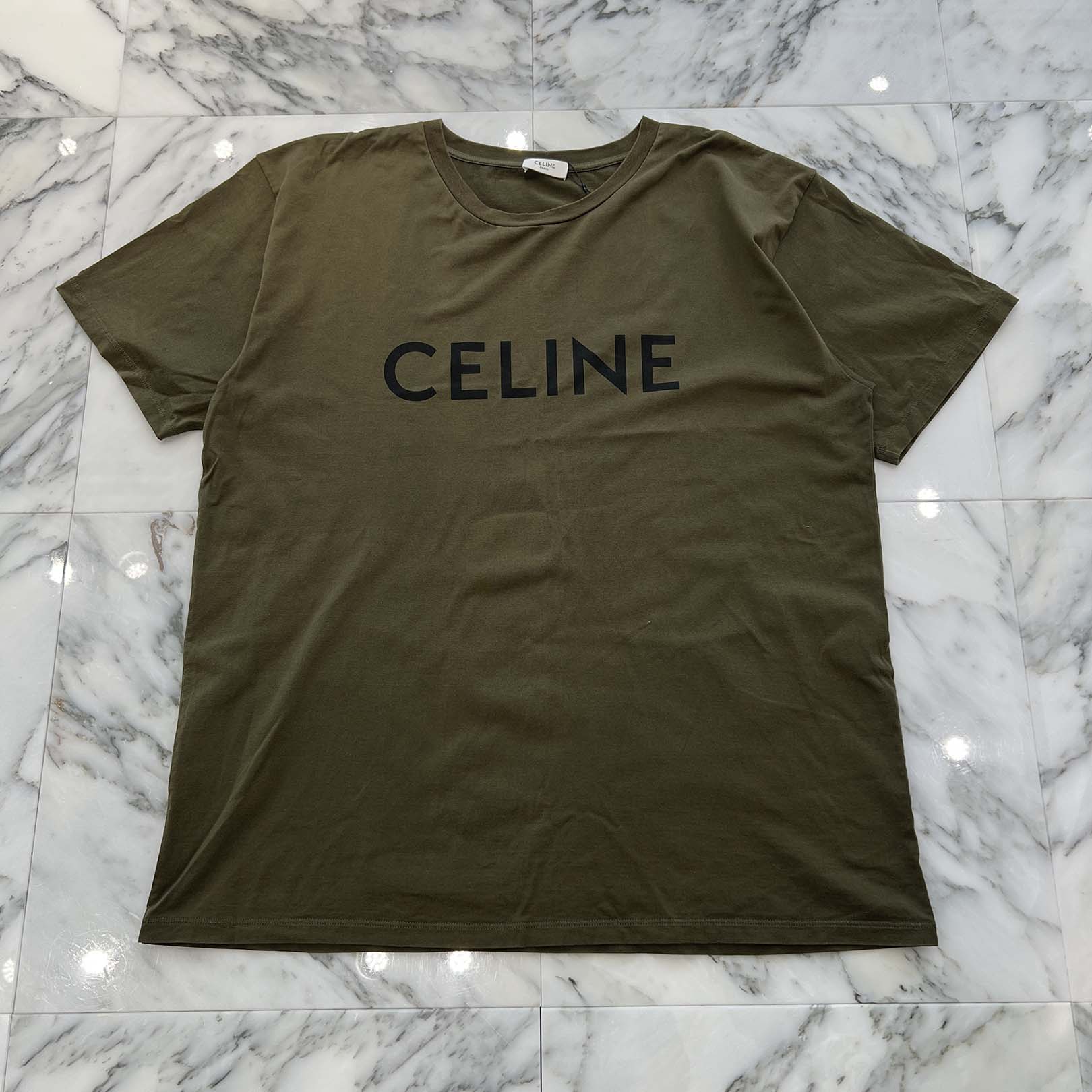 CELINE セリーヌ ロゴTシャツ カーキ Mサイズ 半袖 楽天市場】【CELINE】セリーヌ『ロゴ ルーズTシャツ コットン