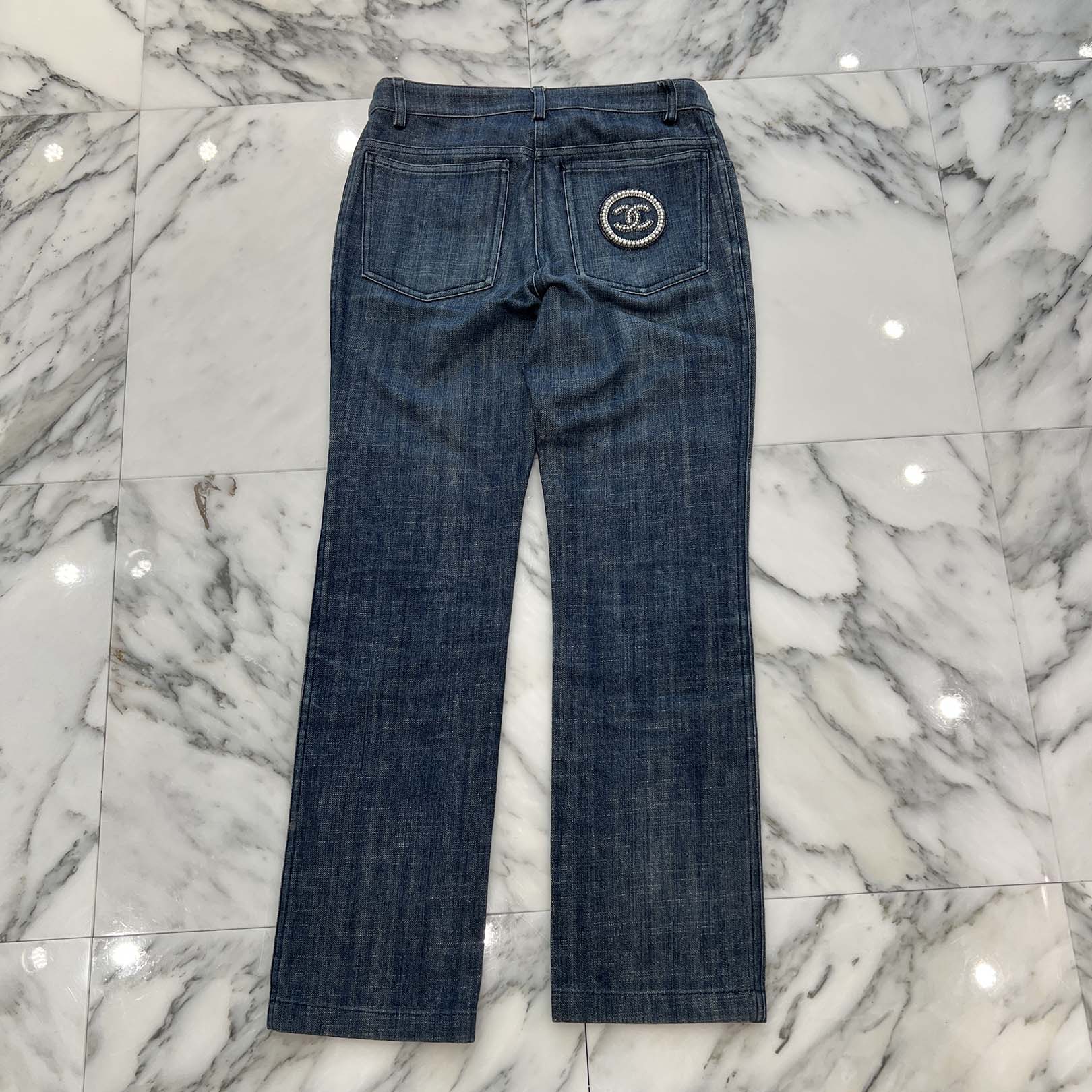 CHANEL Chanel シャネル ジーンズ デニムパンツ ラインストーン 楽天市場】【中古品】【レディース】 CHANEL シャネル RHINESTONE