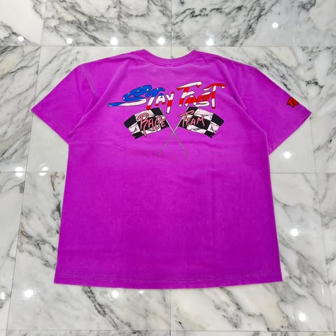 MATTY BOY 2025AW ANTI PROMO "STAY FAST" Tee Size M マッティボーイ アンチプロモ "ステイファスト" Tシャツ 半袖カットソー 胸ポケット イラスト ロゴプリント 99Eyes フラッグ パープル サイズM【251117】【新古品】|メメントスオンライン店