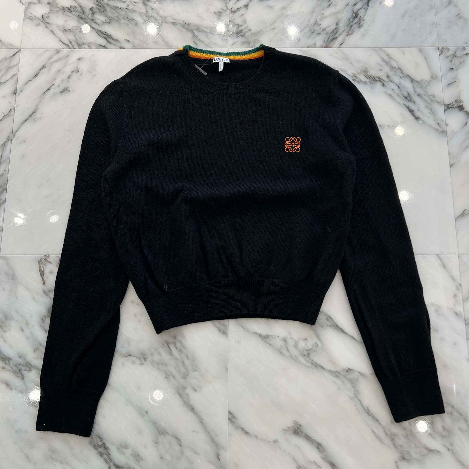 ロエベ アナグラムパッチ 刺繍 ウールニットバック ジップ ボンバージャケット ロエベ アナグラムパッチ 刺繍 ウールニットバック ジップ ボンバー