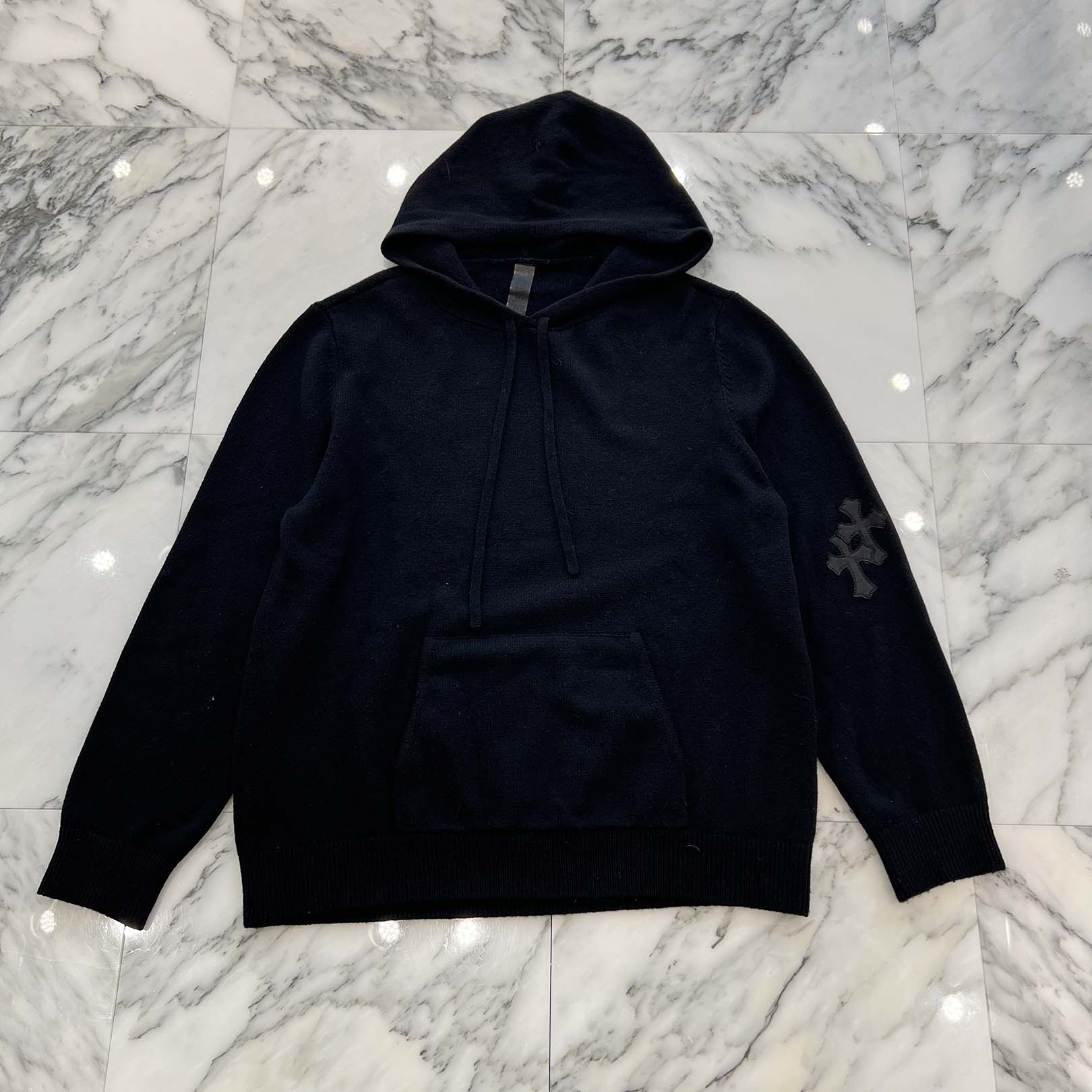楽天市場】CHROME HEARTS Y NOT Leather Cross Patch Cashmere Knit