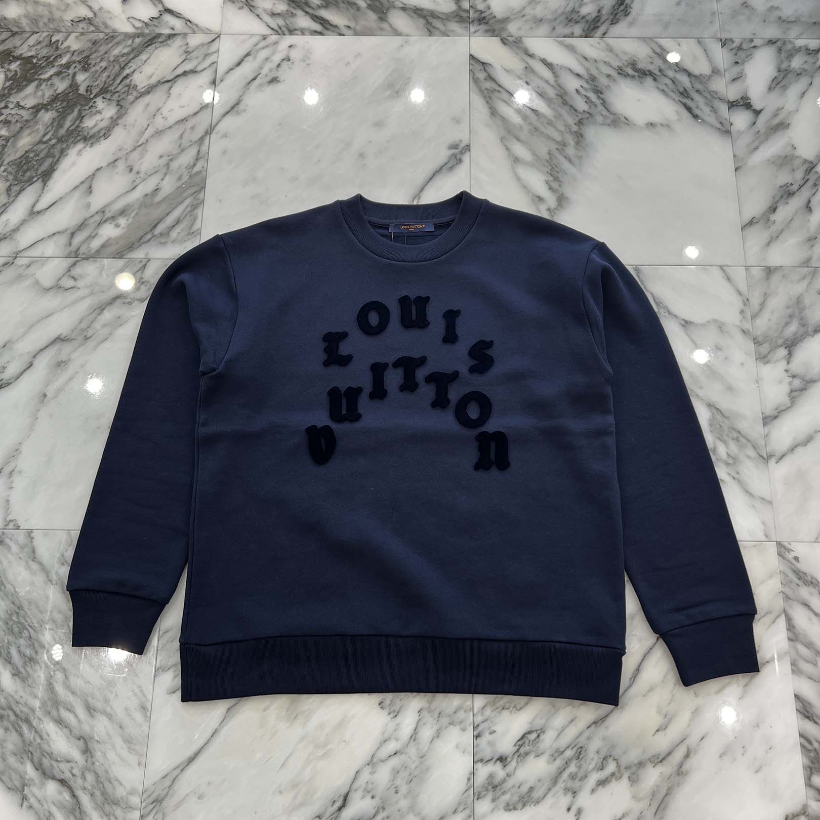 LOUIS VUITTON ネイビー ホワイト トレーナー ルイ・ヴィトン LV トレーナー モノグラムデニム ホワイト