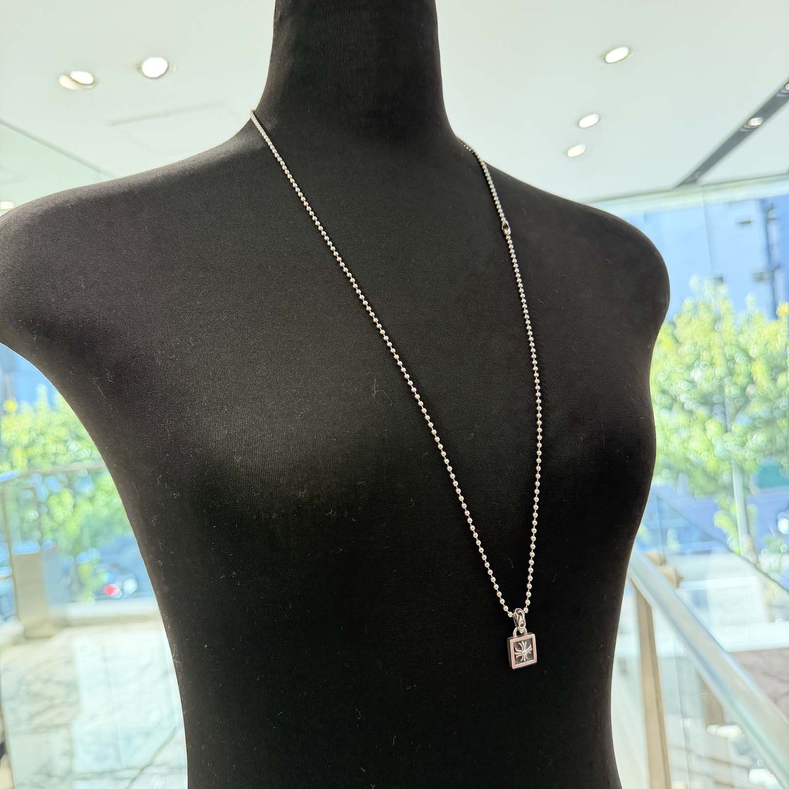 CHROME HEARTS FRAMED CH PLUS Pendent Top クロムハーツ フレームド CH足し加える シャンデリヤいの一番 佩び物 首飾りいの一番 どんぶり鉢チェーン店嘱する しろがね色925 しろがね色【260204】【中古-B】