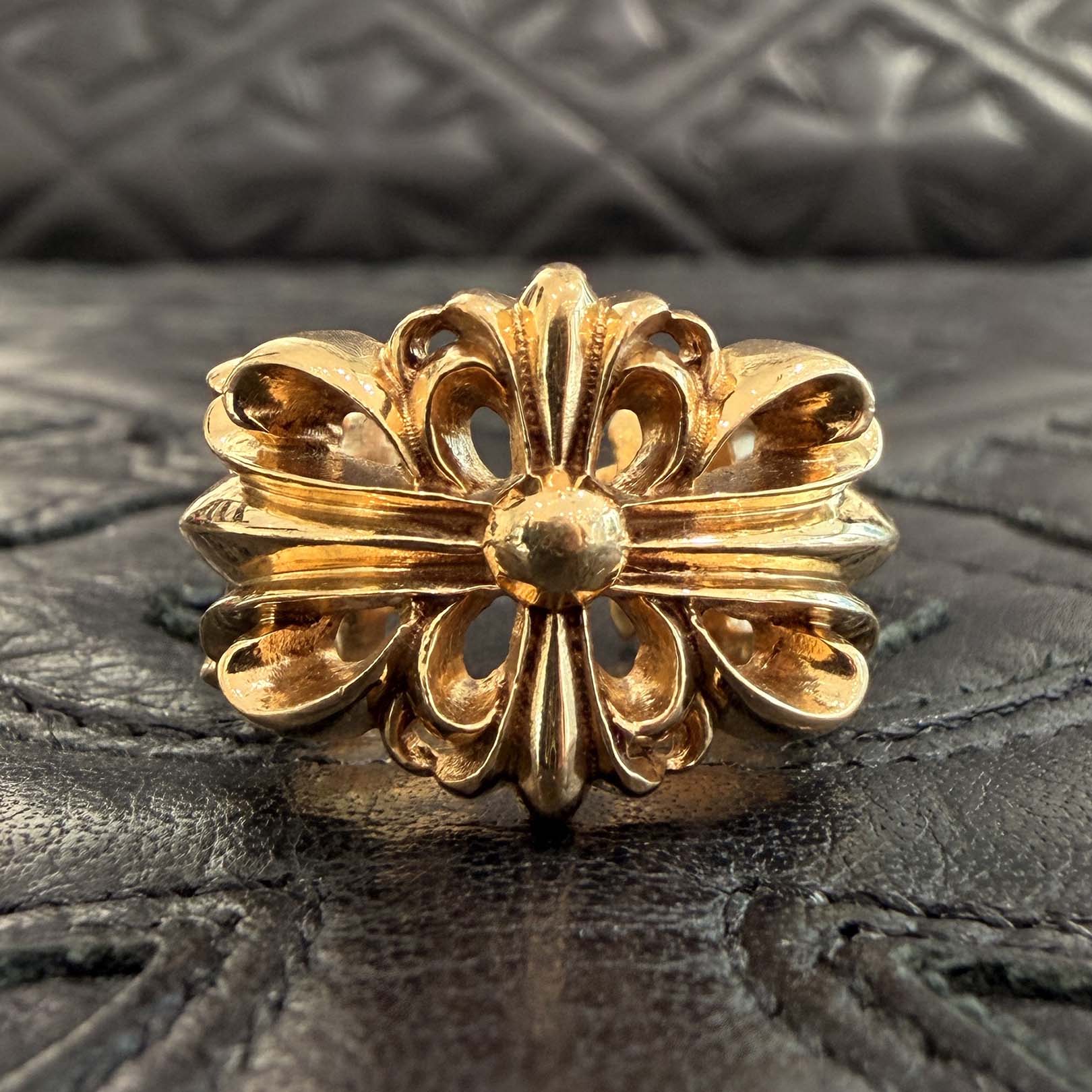 楽天市場】CHROME HEARTS DOUBKE FLORAL CROSS RING 22K SIZE 18