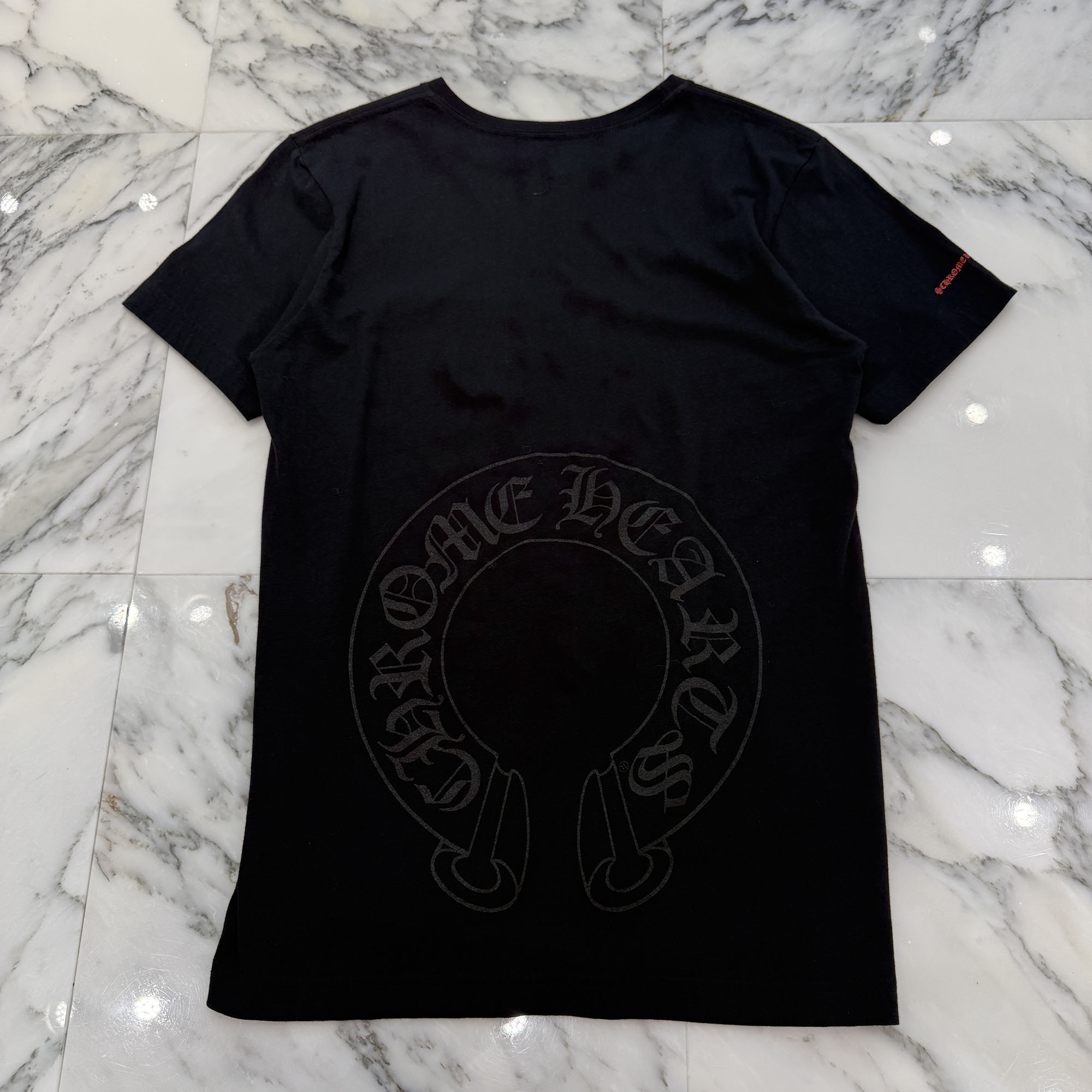 CHROME HEARTS Tonal Horseshoe Tee Size M クロムハーツ トーナルホースシューTシャツ 半袖カットソー ポケT プリント ブラック サイズM【260227】【中古-A】｜メメントスオンライン店
