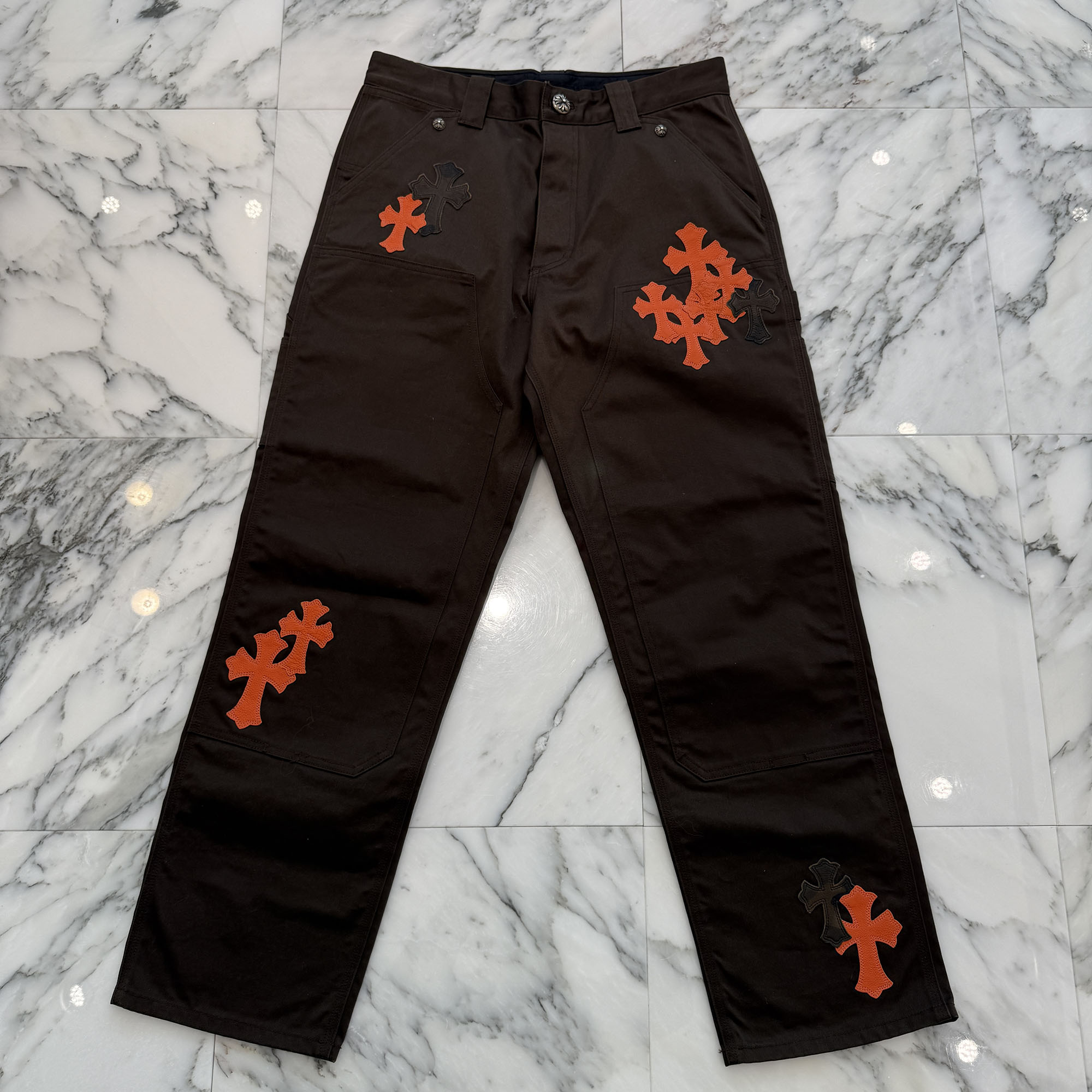 楽天市場】CHROME HEARTS Cross Ball Button Denim Cross Patch Denim 