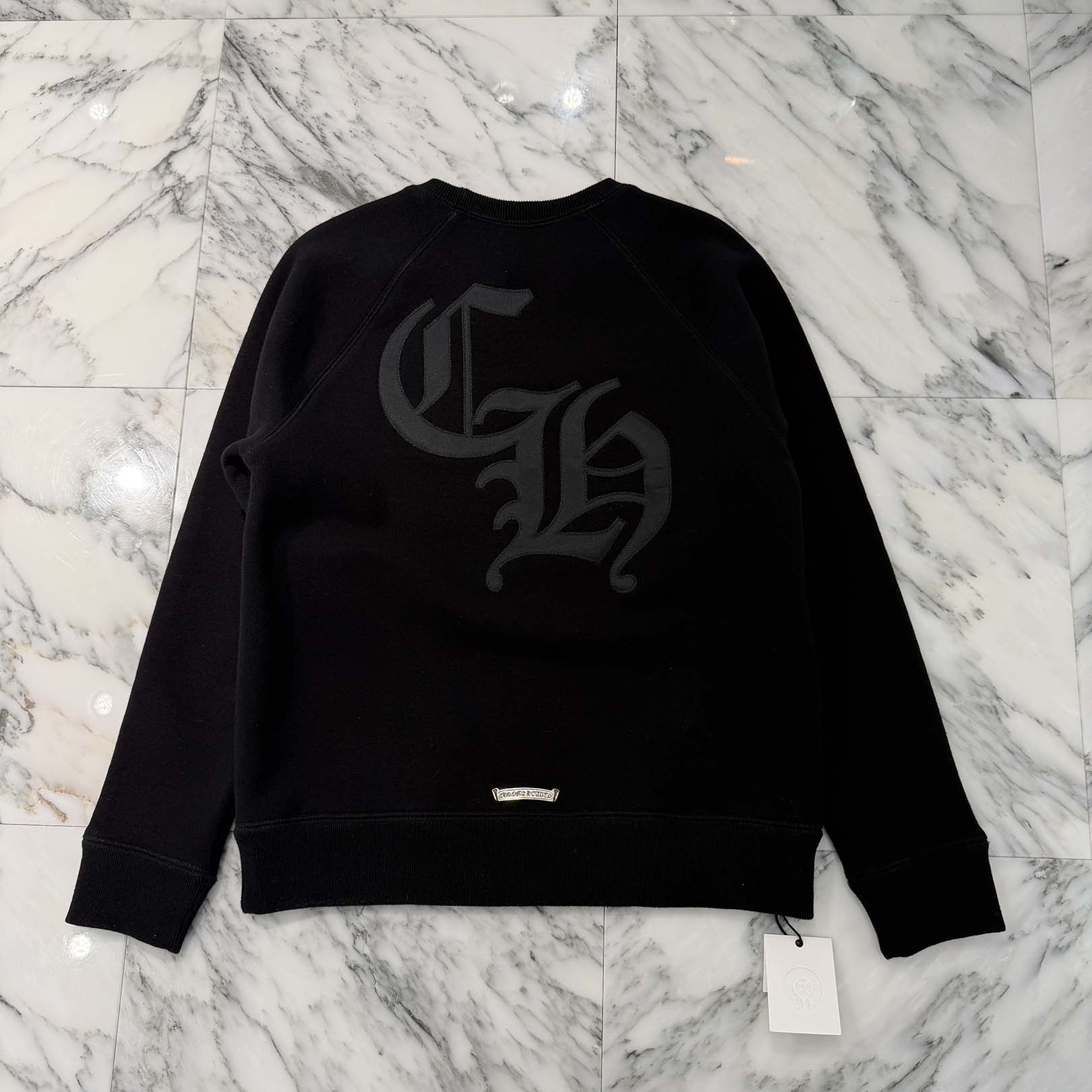 CHROME HEARTS 2025SS Y NOT Cemetery Cross Applique Embroidery Sweatshirt Size XS クロムハーツ ワイ航空マイル セメタリークロス アップリケ刺・墸 トレーナー 調教師 CHロゴタイプ トリプルはりつけ台 スクロールロゴプレート 黒いこと 大いさXS【260320】【新古品】