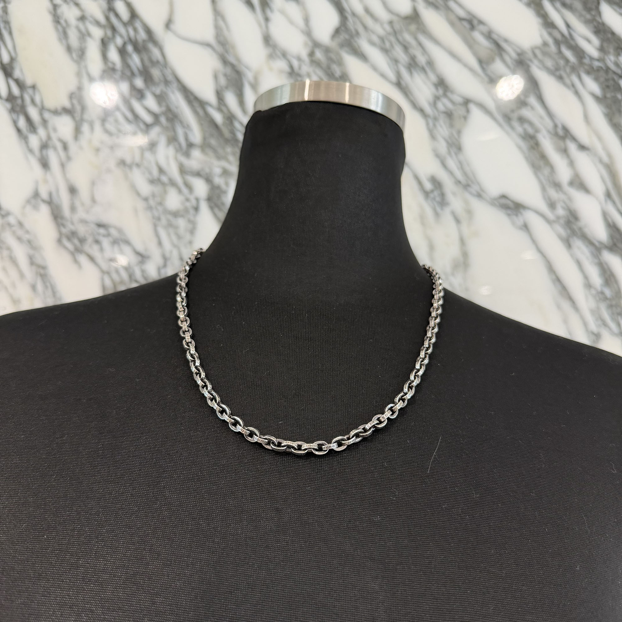 CHROME HEARTS Paper Chain 20 Inch クロムハーツ 調査報告チェーン店 首飾り 付属物 しろがね色925 しろがね色 大きさ20in【260416】【新古品】
