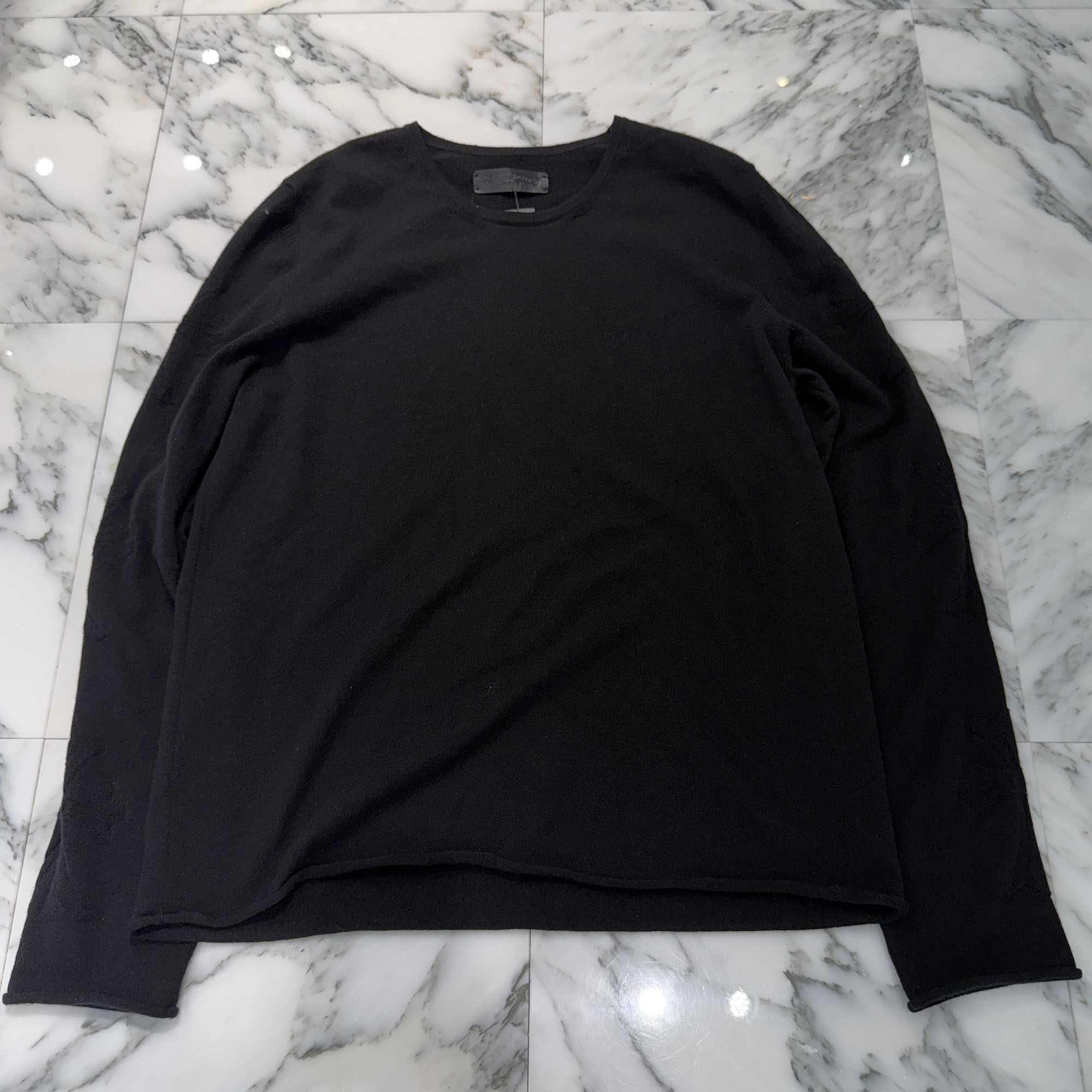 CHROME HEARTS Y NOT CH Cross Embroidered Cashmere Knit Sweater Size L クロムハーツ ワイ航空マイル CHはりつけ台刺・墸 カシミヤ 編み物 プルオーバー カシミールプルオーバー 袖はりつけ台刺・墸 黒いこと 大きさL【260504】【中古-A】