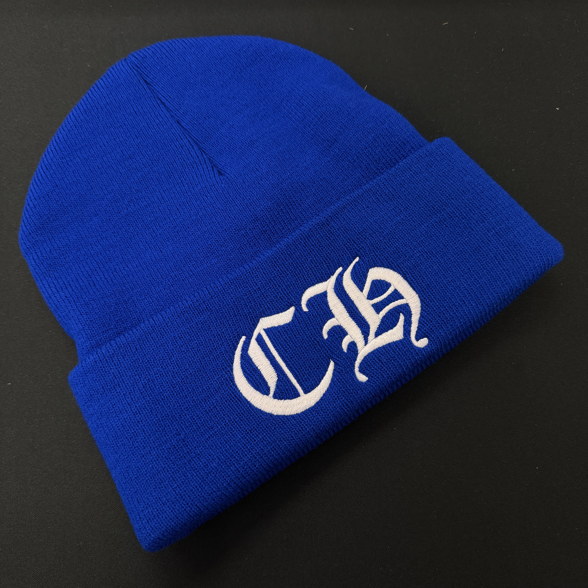 CHROME HEARTS CH Logo Embroidery Beanie Size ONE SIZE (22糎) クロムハーツ CHロゴタイプ刺しゅうビーニー 編み物帽 ロゴタイプ刺しゅう 青碧×白いこと 大いさONE SIZE (22糎)【260515】【新古品】