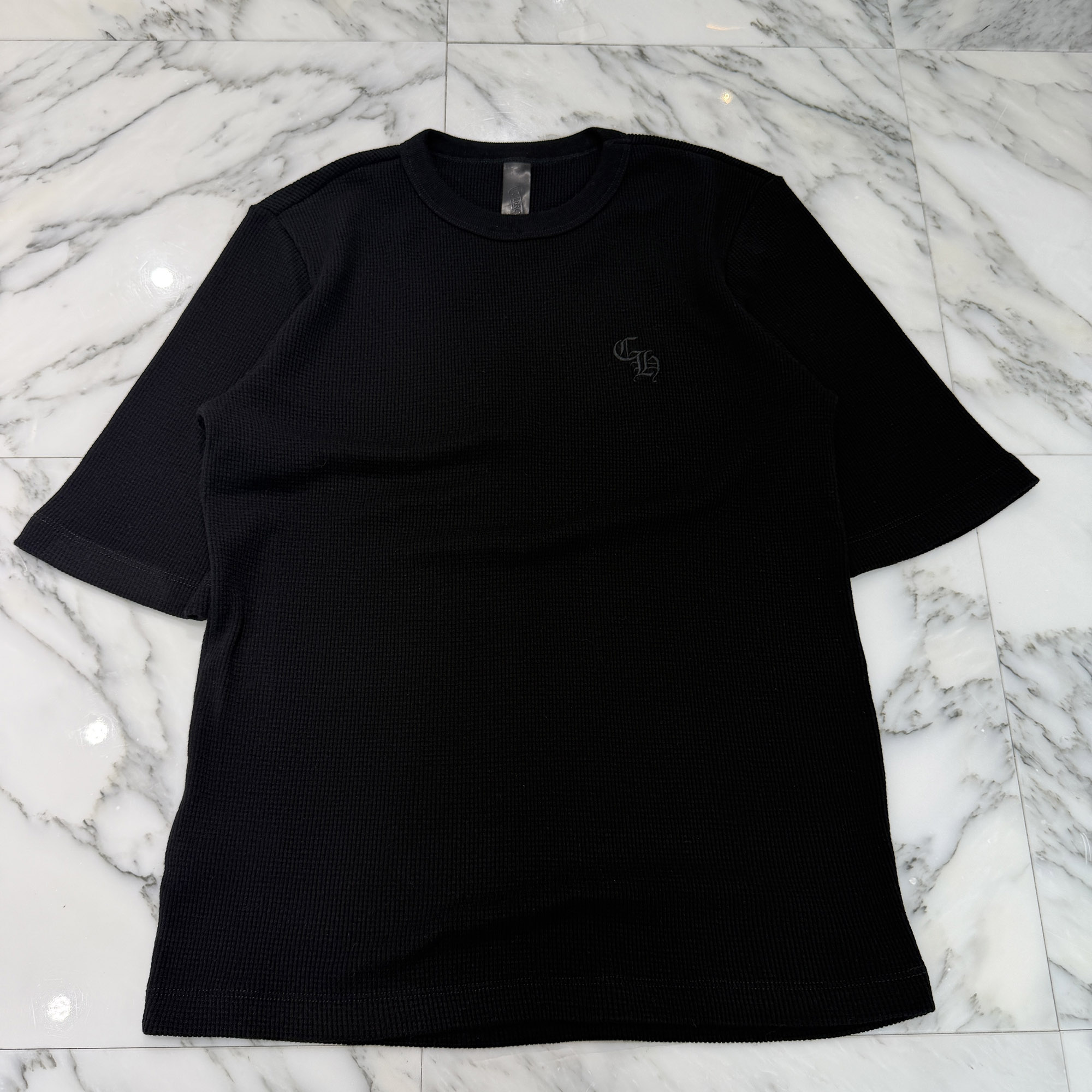CHROME HEARTS Y NOT CH Embroidery Thermal Tee Size L クロムハーツ ワイ航空マイル CH刺しゅう サーマル 遊撃手衣袂ティーシャツ 半袖カットソー サーマル出どころ 黒いこと 大きさL【260523】【新古品】