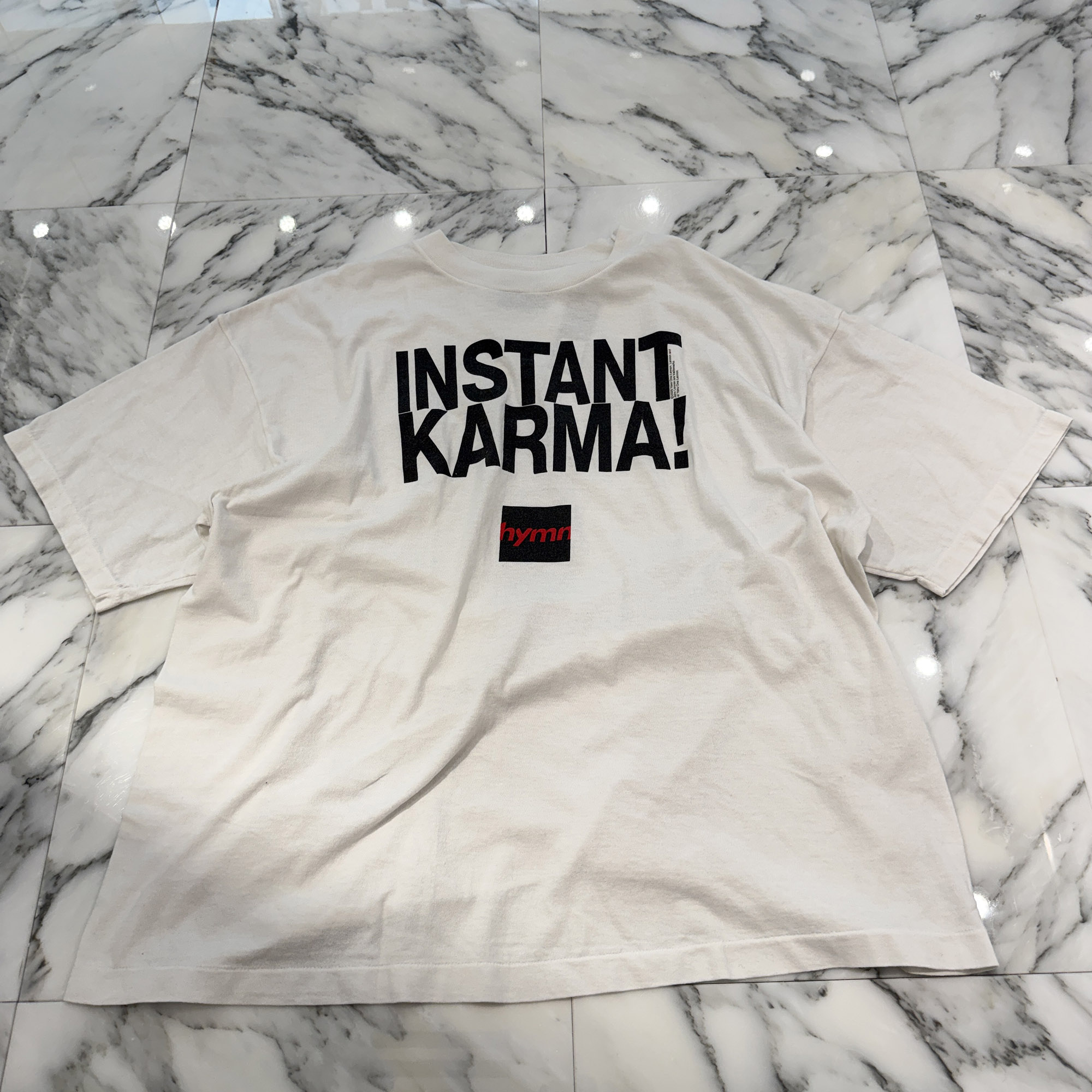 SAINT Mxxxxxx &times; JOHN LENNON 2026SS "INSTANT KARMA" S/S Tee SM-MK8-0000-C26 Size XXL セントマイケル&times;ジョン・レノン "インスタント・カーマ" 半袖Tシャツ 半袖カットソー プリントTシャツ シンガーソングライター ホワイト サイズXXL【260521】【中古-A】｜メメントスオンライン店