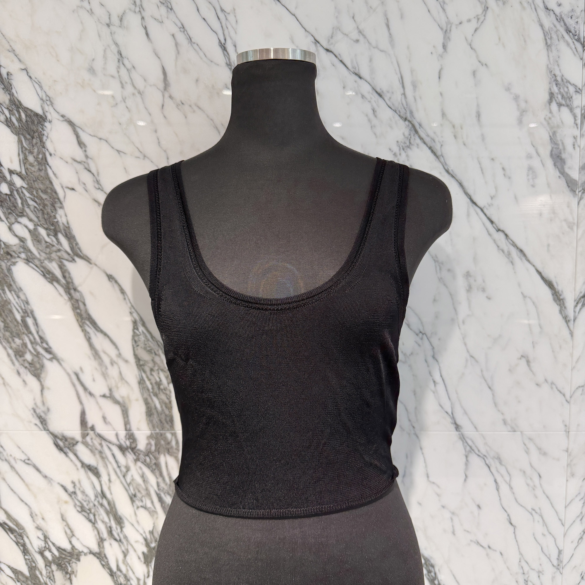 CHROME HEARTS CH Plus Embroidered Mesh Rayon Tank Top Size S クロムハーツ CH足し加える刺しゅう メッシュ 人絹 貯蔵タンクいの一番 メッシュ貯蔵タンクいの一番 CH足し加える 人絹原料品 刺しゅうロゴタイプ レディースCr 黒いこと 大いさS【260604】【新古品】