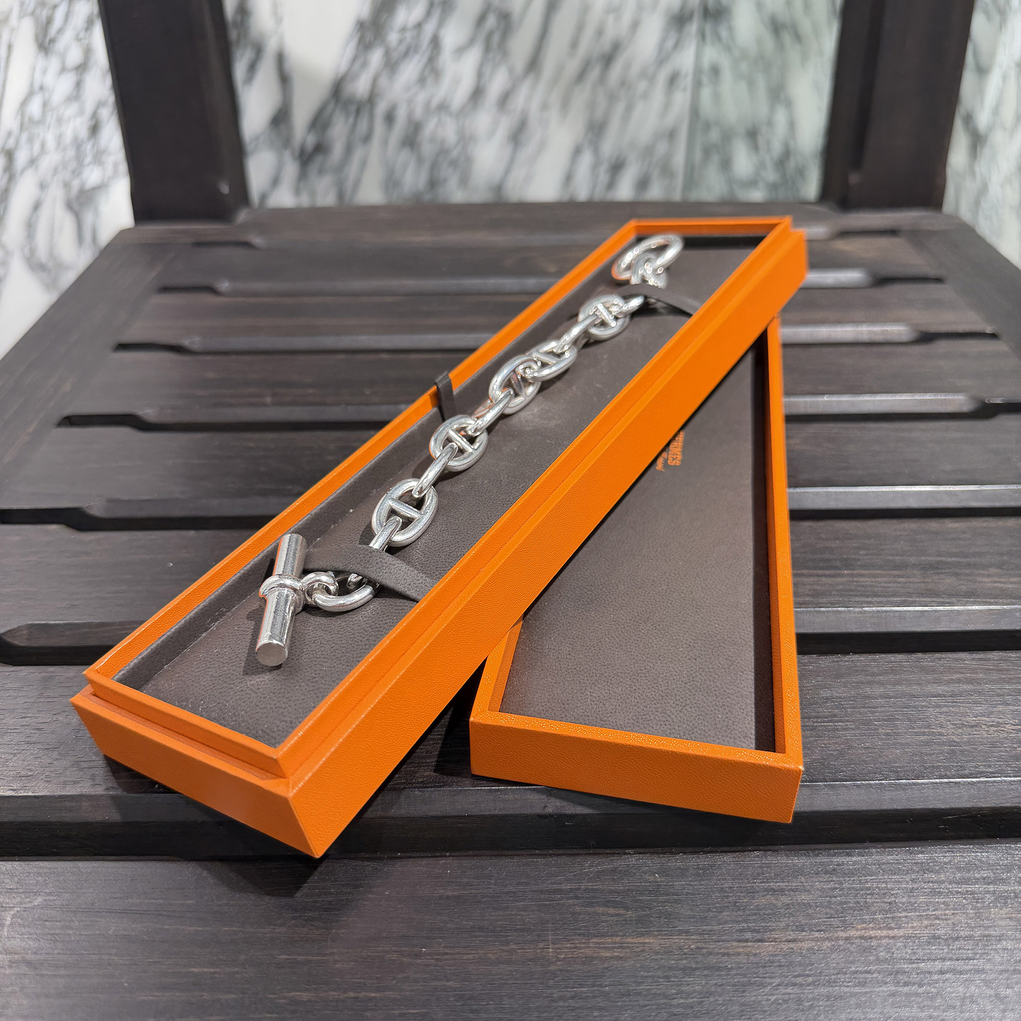 HERMES Chaine d’Ancre TGM 11 エルメス シェーヌダンクル TGM 11一こま 腕輪 付属物 銀925 しろがね色【260607】【中古-B】