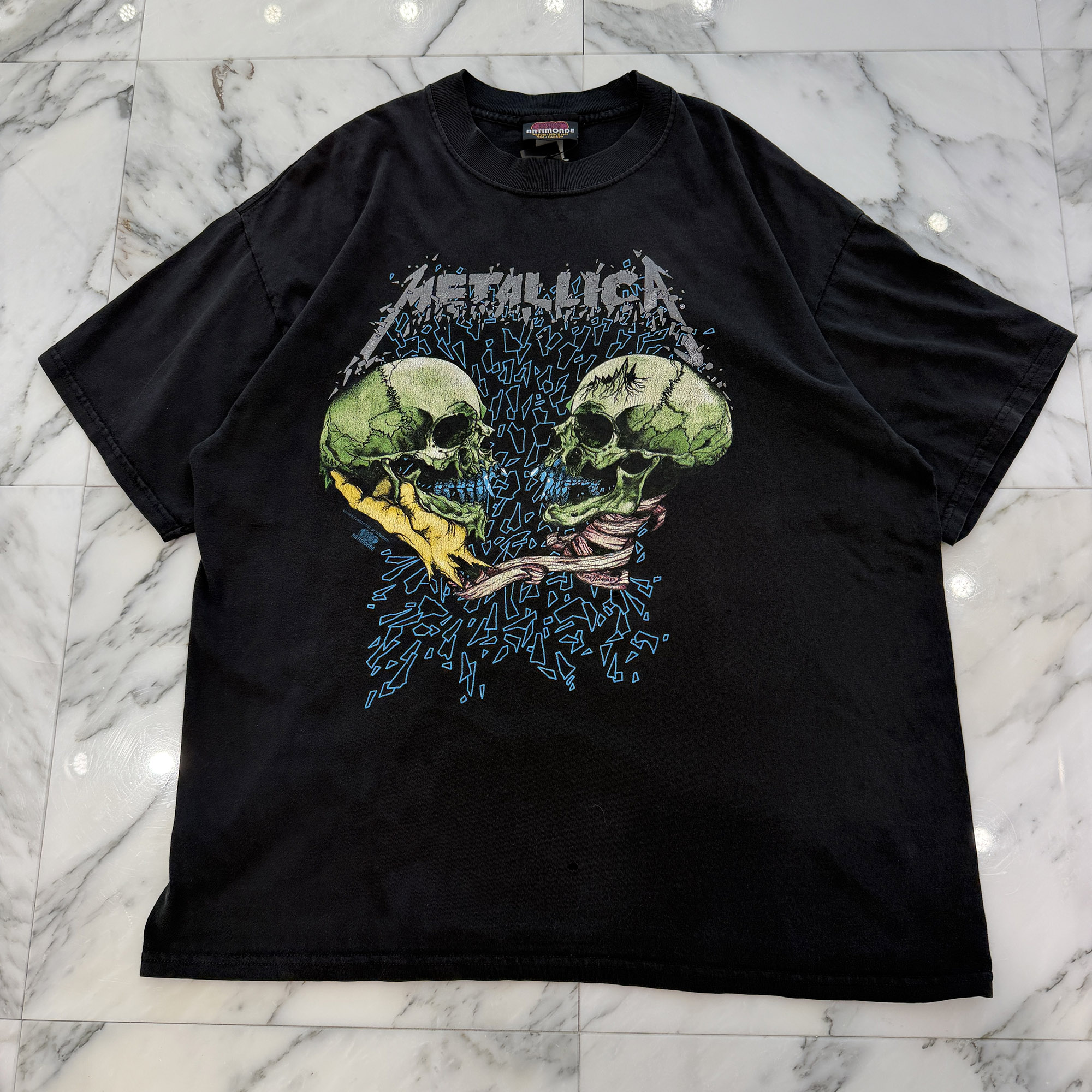 Vintage 90's METALLICA Pushead ARTIMONDE S/S Tee ヴィンテージ 90's メタリカ パスヘッド アーティモンド社製Tシャツ 半袖カットソー ヴィンテージTシャツ バンドTシャツ バンT イラストプリント スカル チャコール【260622】【中古-A】｜メメントスオンライン店