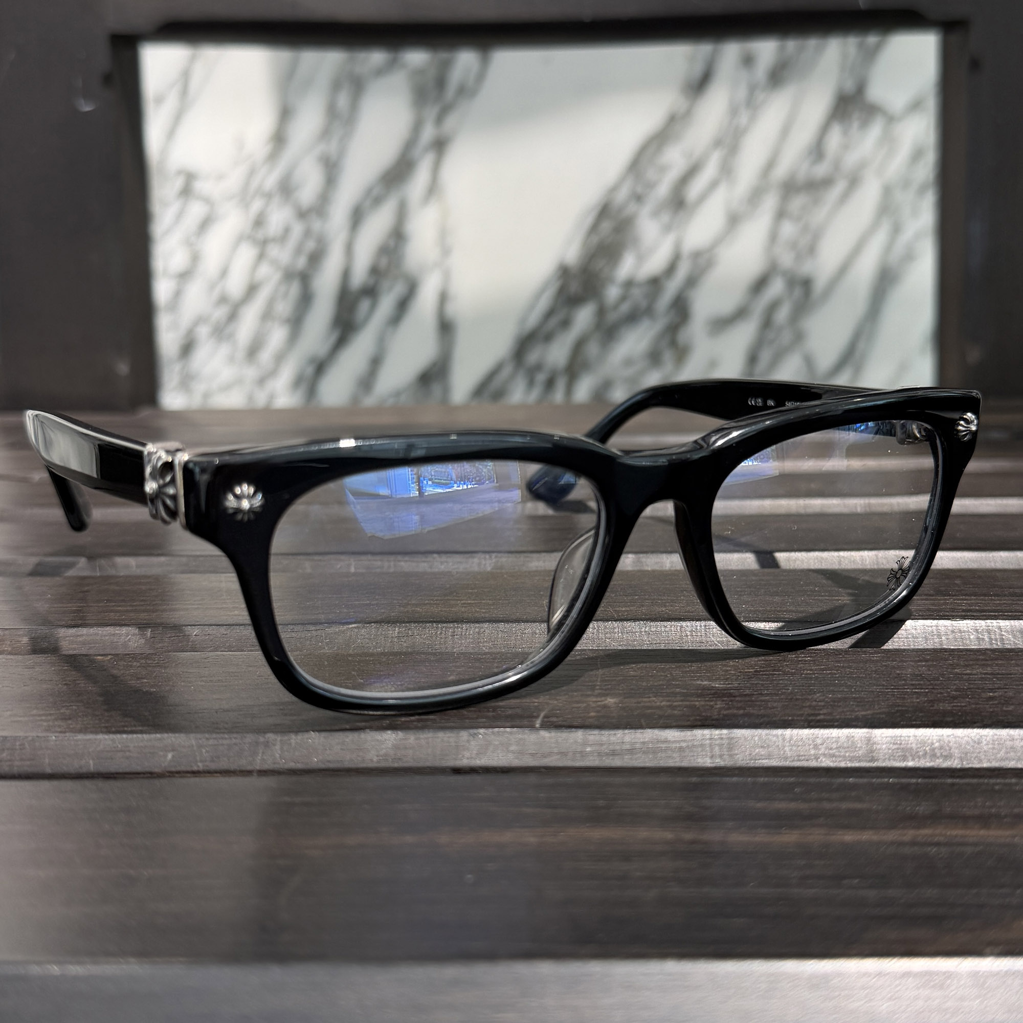 CHROME HEARTS VAGILANTE Sunglasses Size 54口19-149 クロムハーツ ヴァジランテ サングラス 眼鏡 伊達メガネ アイウェア CHプラス装飾 ブラック&times;シルバー サイズ54□19-149【260710】【中古-A】｜メメントスオンライン店