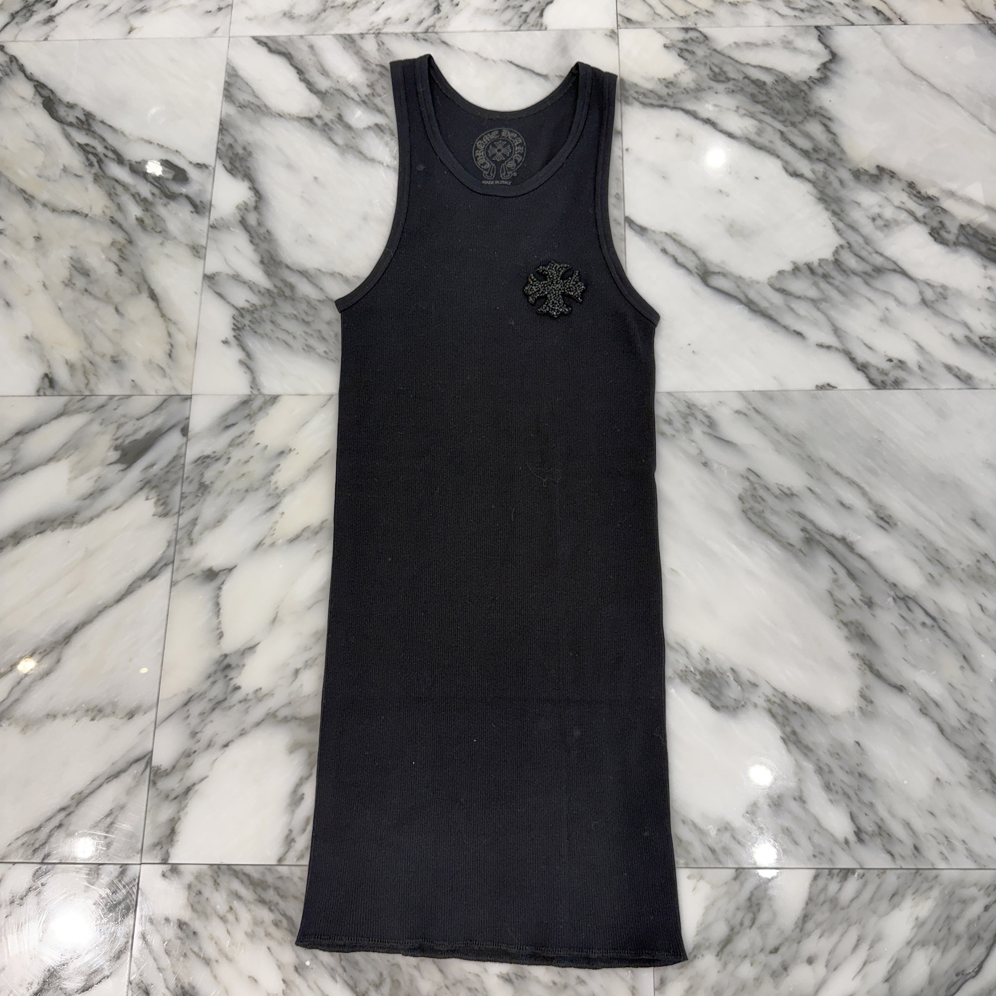 CHROME HEARTS Beads Embroidery CH Plus Tank Top Size MED/LRG クロムハーツ ビーズ刺繍 CHプラス タンクトップ ワンピース レディースクロム ブラック サイズMED/LRG【260723】【新古品】｜メメントスオンライン店