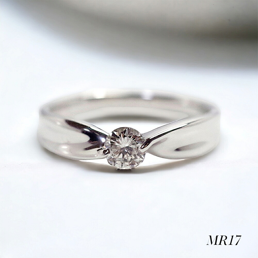 【MR17/プラチナ】0.3ctダイヤモンド　メモリアルリングMR17 ～遺骨リング　完全防水の指輪～