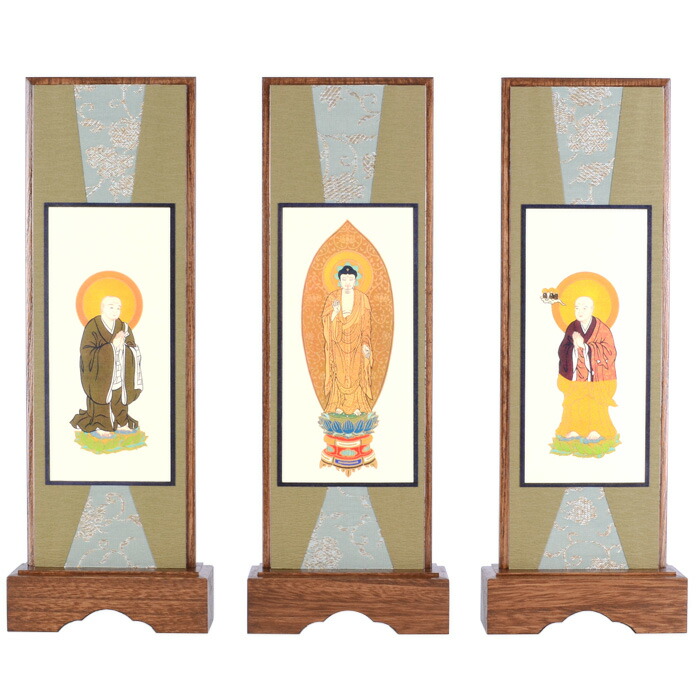 桐製 スタンド掛軸『うすずみ 大』高さ33cm 幅12cm 自立式掛軸 仏具 本尊 脇仏 脇侍 仏壇 供養 掛け軸