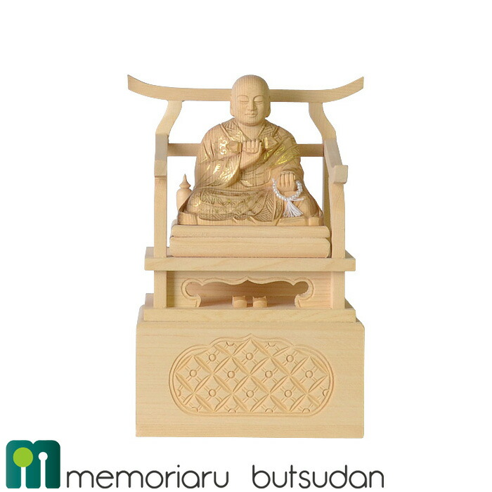 真言宗 仏像 脇侍【白木 真言宗 脇仏 略式彫 弘法大師 単体】1.8寸 2.0寸 2.5寸 真言密教 無宗派 弘法大師像 空海 脇佛 仏壇用 木製 フィギュア|メモリアル仏壇