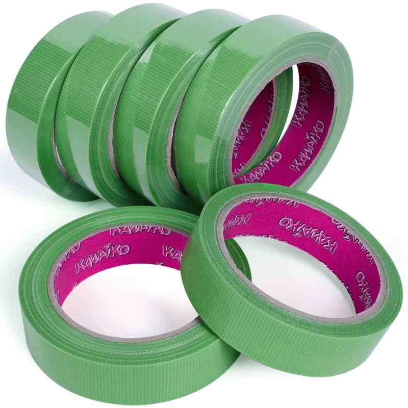 KAWAIKO 養生テープ 緑 25mm×25m はがせる ガムテープ布 仮固定用 窓ガラス 建築養生 リフォーム用|メモリーショップ