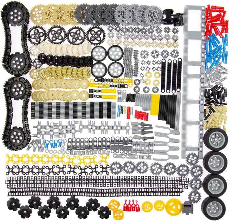 844ピース テクニックパーツ ギア 車軸セット ブロック、ホイール チェーンリンクピン コネクタージョイント トラックタンク ホイール ショックアブソーバー ステアリングシャフト Moc STEM R｜メモリーショップ